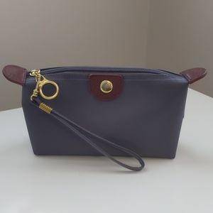 Nylon Zip Clutch Pouch Slate Gray Grey